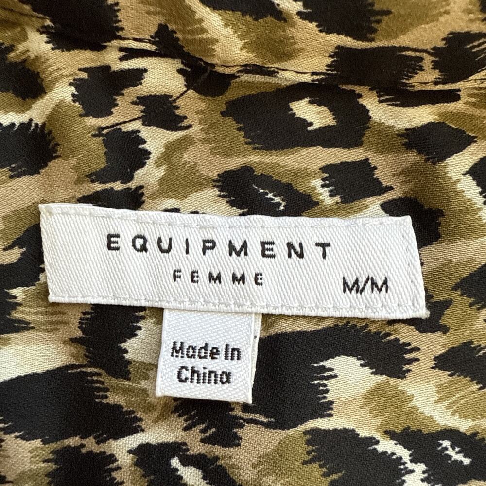 Equipment Womens Lenora Midi Maxi Shirt Dress Size M Animal Print Long Sleeve - Picture 9 of 10